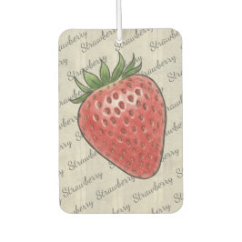 Trendy script pattern Natural wood Strawberry Chic Luchtverfrisser