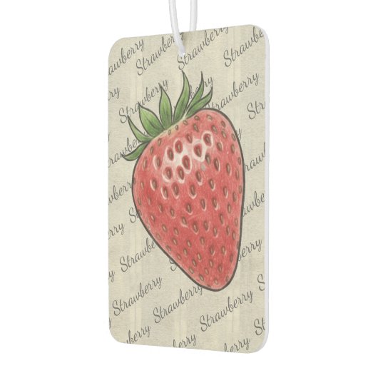 Trendy script pattern Natural wood Strawberry Chic Luchtverfrisser (Links)