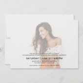 Trendy Script Photo Afstuderen Aankondiging (Achterkant)