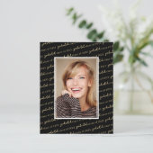 Trendy Script Photo Afstuderen Announcement Card (Staand voorkant)