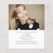 Trendy Script Photo Afstuderen Announcement Card (Achterkant)