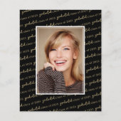 Trendy Script Photo Afstuderen Announcement Card (Voorkant)