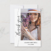 Trendy Script Photo Afstuderen Bedankkaart (Voorkant)