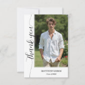 Trendy Script Photo Afstuderen Bedankkaart (Voorkant)