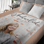 Trendy Script Photo Afstuderen Fleece Deken