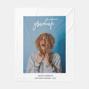 Trendy Script Photo Afstuderen Fleece Deken