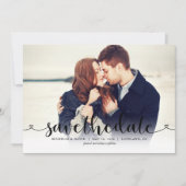 Trendy Script Photo Wedding Save the Date (Voorkant)
