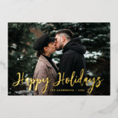 Trendy Script Prettige feestdagen foto (Voorkant)