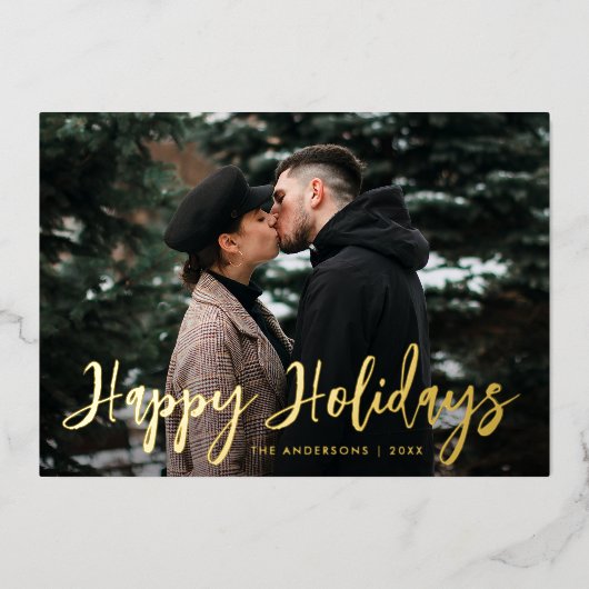 Trendy Script Prettige feestdagen foto (Voorkant)