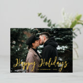 Trendy Script Prettige feestdagen foto (Staand Voorkant)