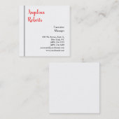 Trendy script professionele platte minimalist vierkante visitekaartje (Voorkant / Achterkant)