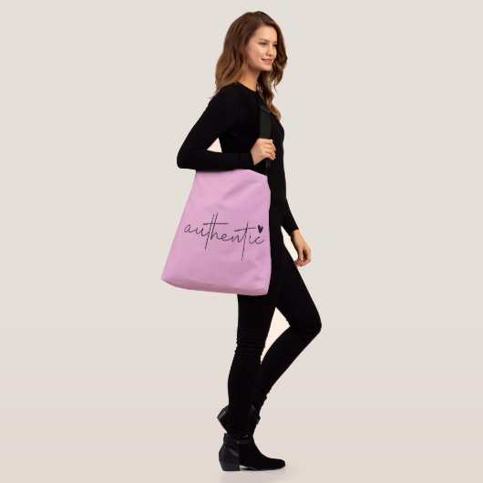 Trendy Script Roze Crossbody Tas (Op model)