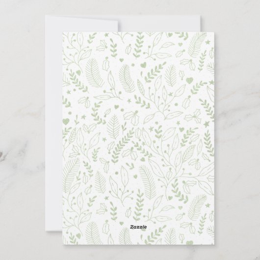 Trendy Script Sage Greenery Gold Arch Foto Feestdagenkaart (Achterkant)