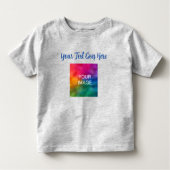 Trendy Script Text Name Upload je eigen Afbeelding Kinder Shirts (Voorkant)
