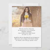 Trendy Script Two Photo Afstuderen Announounance Aankondiging (Achterkant)