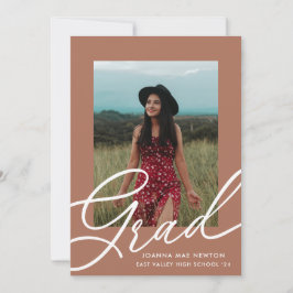 Trendy Script Two Photo Afstuderen Kaart