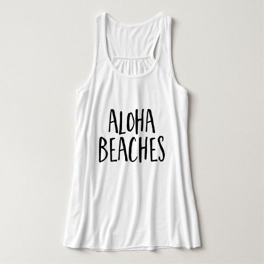 Trendy Script Typografie "Aloha Beaches" Tanktop (Design voorkant)