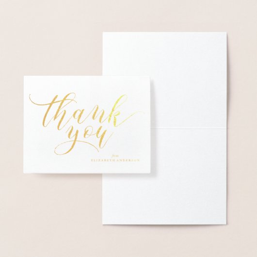 Trendy Script Typografie "Dank u" Folie Kaarten (Display)