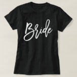 Trendy Script Typography Bride T-shirt<br><div class="desc">Trendy en chic bridal party design.</div>