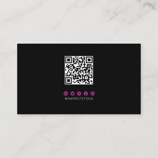 Trendy Script Viva Magenta QR CODE Visitekaartje (Achterkant)