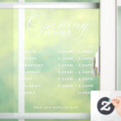 Trendy Script Zakelijke Openingstijden Transparant Raamsticker (Huis)
