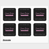 Trendy Script Zwart Roze Body Butter Cosmetische J Vierkante Sticker (Vel)