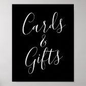 Trendy Script Zwarte Trouwkaarten en Geschenken Bo Poster (Voorkant)