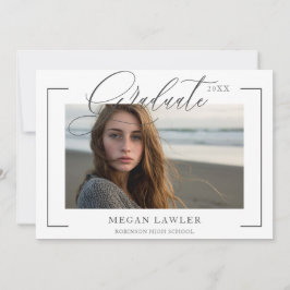 Trendy Scripted Afstuderen Party Nodig fotokaart u Kaart