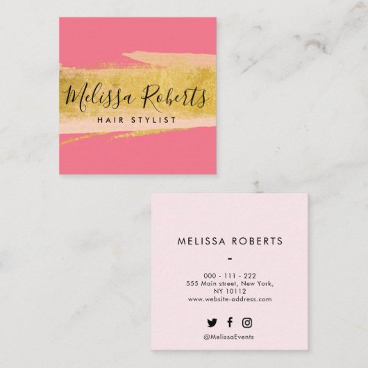 trendy scripthaarstylist visitekaartje (Voorkant / Achterkant)