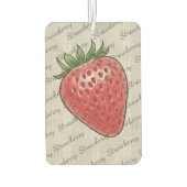 Trendy scriptpatroon Natuurlijk hout Aardbei Chic Luchtverfrisser (Achterkant)