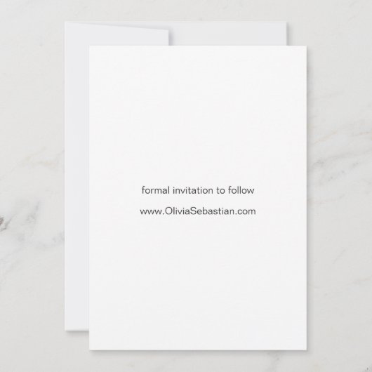 Trendy scripttekst met hart en foto save the date (Achterkant)