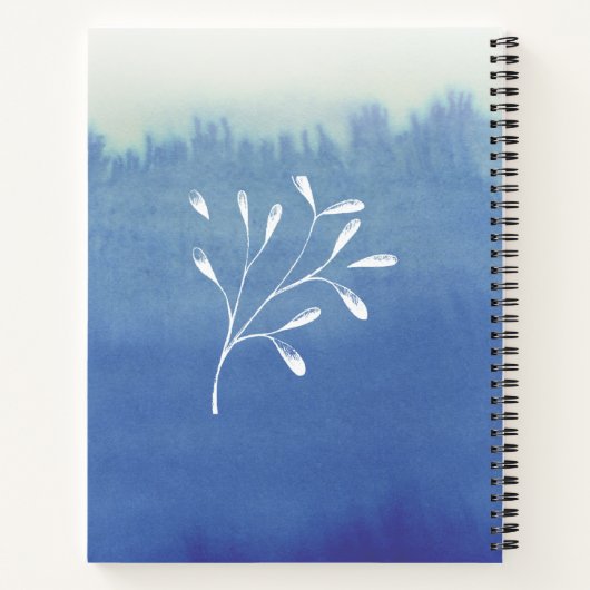 Trendy Seafoam Blue Ombre Waterverf Journal Notitieboek (Achterkant)