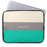 Trendy Seafoam Green Color Block Pattern met naam
