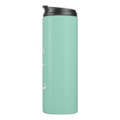 Trendy Seafoam Green gepersonaliseerde naam Thermosbeker (Geroteerd rechts)
