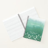 Trendy Seafoam Green Ombre Waterverf Journal Notitieboek (Binnen)