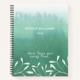 Trendy Seafoam Green Ombre Waterverf Journal Notitieboek