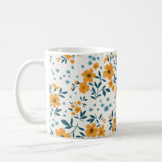 Trendy seamless vintage floral pattern. Endless of Koffiemok