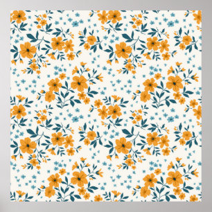 Trendy seamless vintage floral pattern. Endless of Poster