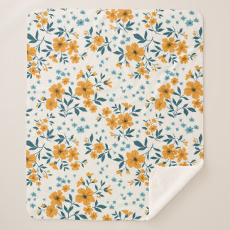 Trendy seamless vintage floral pattern. Endless of Sherpa Deken