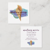 Trendy Seashell Vierkante Visitekaartje (Voorkant / Achterkant)