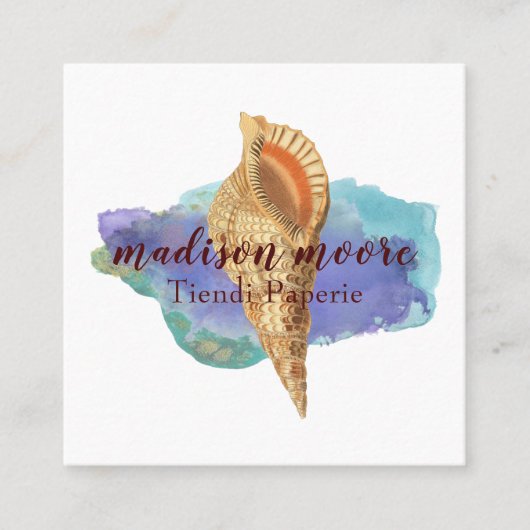 Trendy Seashell Vierkante Visitekaartje (Voorkant)