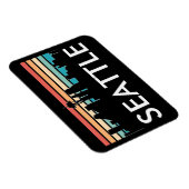 Trendy Seattle Washington Retro Sunset Skyline Magneet (Rechterzijde)