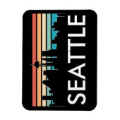 Trendy Seattle Washington Retro Sunset Skyline Magneet (Verticaal)