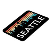 Trendy Seattle Washington Retro Sunset Skyline Magneet (Linkerzijde)