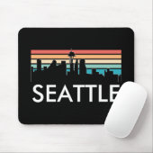 Trendy Seattle Washington Retro Sunset Skyline Muismat (Met muis)