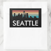 Trendy Seattle Washington Retro Sunset Skyline Rechthoekige Sticker (Tas)