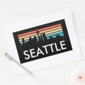 Trendy Seattle Washington Retro Sunset Skyline Rechthoekige Sticker (Envelop)