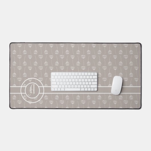 Trendy Seed Pod Patroon Monogram A Bureaumat (Keyboard & Muis)