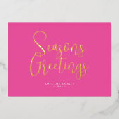 Trendy Seizoensgroeten Foto Folie Feestdagenkaart (Voorkant)