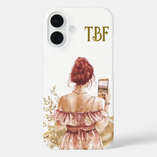 Trendy Selfie Girl Phone Case (Achterkant)